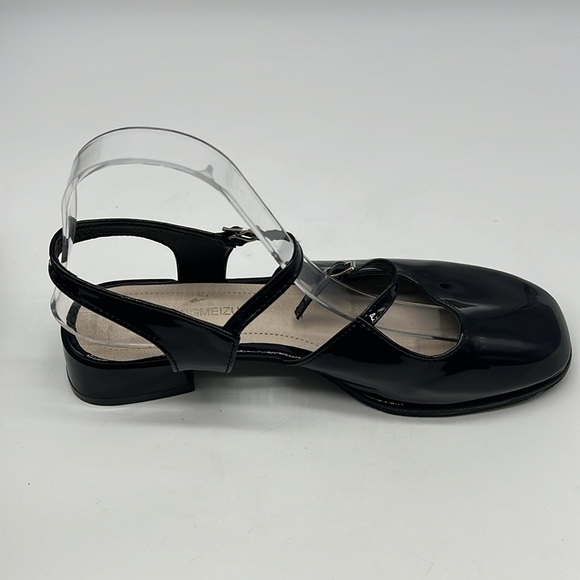 DONGFANGMEIZU - Double Strap Black Patent Square Toe Heeled Maryjane Size 40 - Picture 13 of 14